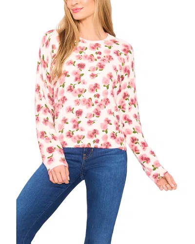 Cece Floral Sweater In Pink