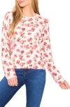 Cece Floral Sweater In Pink