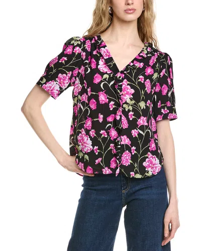 Cece Flounce Elbow Bow Sleeve Shirt In Multi
