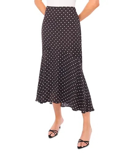 Cece Flounce Midi Skirt In Black