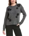 Cece Flower Applique Sweater In Gray