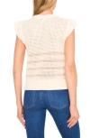 Cece Flower Cap Sleeve Open Knit Sweater