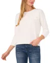 Cece Womens Embellished Knit Pullover Sweater In White