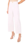 Cece Flower Pintuck Wide Leg Jeans In White