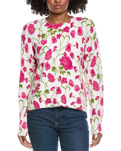 Cece Flower Printed Pullover In White