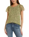 Cece Print Flutter Sleeve Top