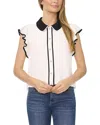 CECE CECE FLUTTER SLEEVE BLOUSE