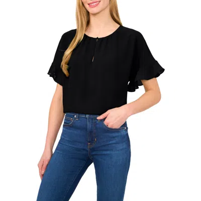 CECE CECE FLUTTER SLEEVE GEORGETTE TOP