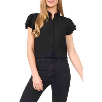 CECE CECE FLUTTER SLEEVE GEORGETTE TOP