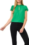 Cece Flutter Sleeve Keyhole Top