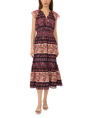 CECE CECE FLUTTER SLEEVE MIDI DRESS