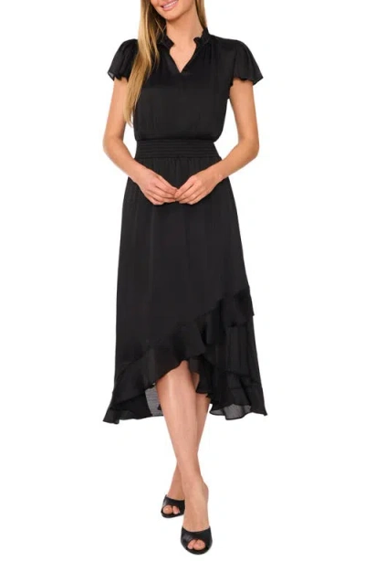 knee length dresses for ladies Klaudia Ruched Long Sleeve Midi Dress Fit and Flare main image 1