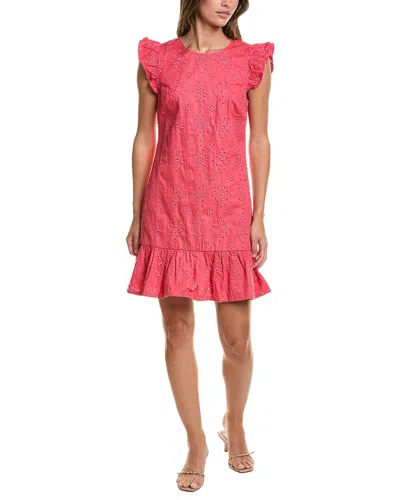Cece Flutter Sleeve Ruffle Hem Mini Dress In Red
