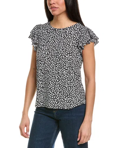 Cece Flutter Sleeve Top In Black