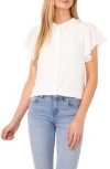 Cece Flutter Sleeve Top In New Ivory