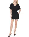 Cece Flutter Smocked Waist Romper In Black