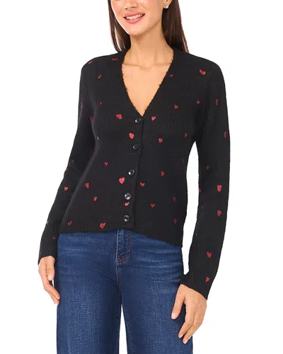 CECE CECE FOIL HEART CARDIGAN