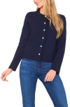 Cece Fringe Trim Cardigan In Blue