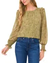 Cece Print Metallic Ruffle Top In Multi