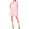 Cece Gingham Bow Shoulder Shift Minidress In Confetti Pink