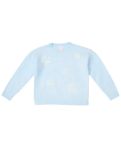 Cece Kids' Girls' 4-16 Long-sleeve Crewneck Snowflake Sweater In Blue