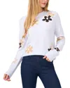 Cece Floral Crewneck Sweater In Frozen