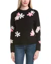 Cece Floral Crewneck Sweater In Multi