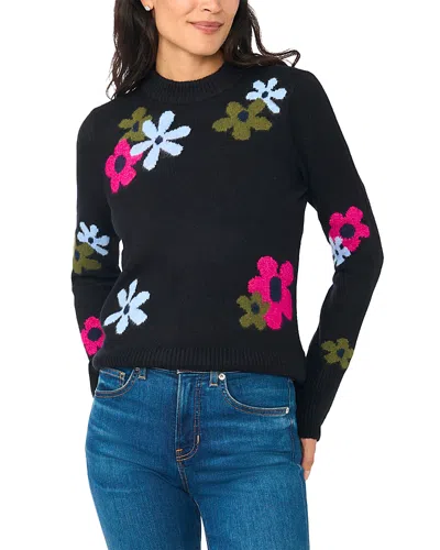 Cece Groovy Flower Sweater In Blue