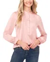Cece Eyelet Button Down Blouse In Pink