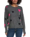 Cece Heart Pattern Sweater In Gray