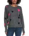 Cece Heart Pattern Sweater In Gray