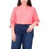 Cece Hidden Placket Shirt In Orange