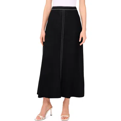Cece High Waist A-line Maxi Skirt In Black