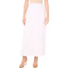 Cece High Waist A-line Maxi Skirt In White