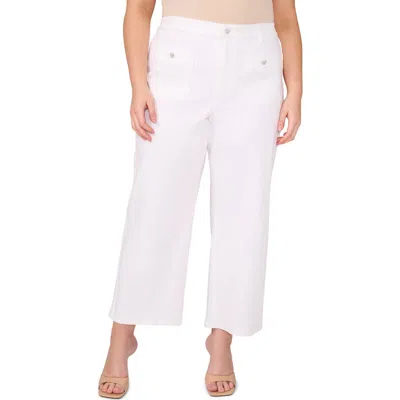 Cece High Waist Flare Leg Jeans In White