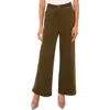 Cece High Waist Wide Leg Corduroy Pants In Green