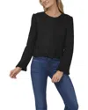 Cece Ruffle Trim Tweed Jacket In Black
