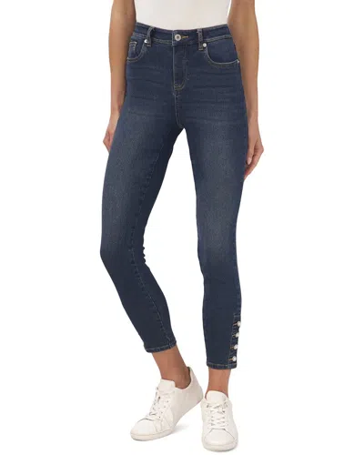 Cece Jean With Pearl Trim Regular Fit Pant In Blue