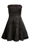 Cece Jewel Textured Strapless Minidress In Black