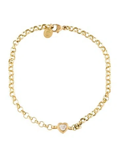 Pre-owned Cece Jewellery 18k Diamond Small Sweetheart Bracelet, 7" In Multi