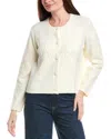 Cece Knit Flower Cardigan In Neutral
