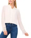 Cece Lace Collar Long Sleeved Pintucked Blouse In New Ivory