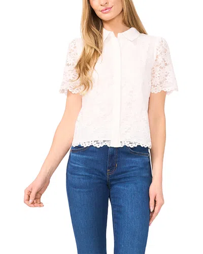 CECE CECE LACE HIDDEN PLACKET BLOUSE