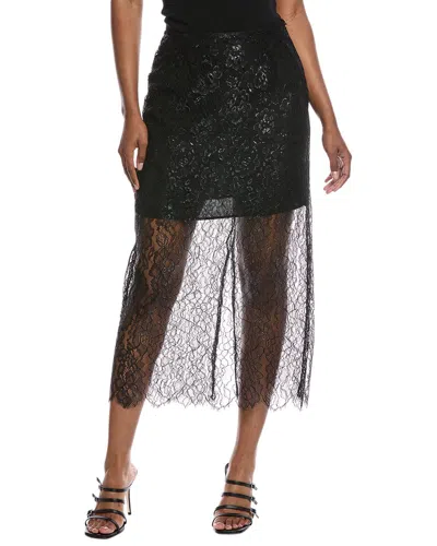 Cece Lace Midi Skirt In Black