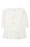 Cece Lace Peplum Top In White
