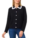 Cece Collared Cardigan In Rich Black