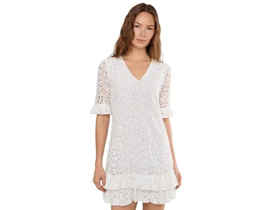 Cece Lace V-neck Shift Dress In White