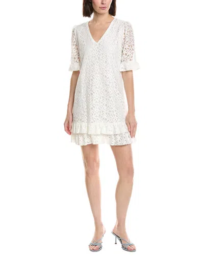 Cece Lace V-neck Shift Dress In White