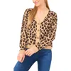 Cece Leopard Jacquard Wool-blend Cardigan In Animal Print