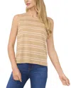 Cece Stripe Crewneck Tank Top In Brown